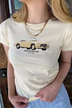 Peach Pitt Long Loose Graphic Baby Tee