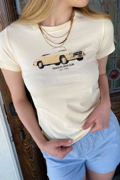 Peach Pitt Long Loose Graphic Baby Tee