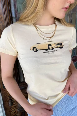Peach Pitt Long Loose Graphic Baby Tee