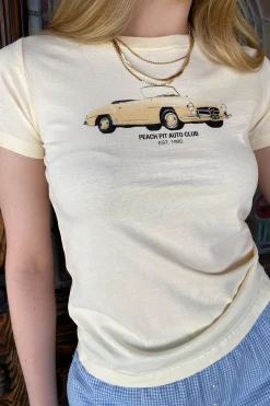 Peach Pitt Long Loose Graphic Baby Tee