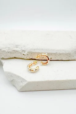 Pearl Studded Huggie Hoops