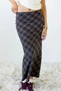 Plaid Midi Skirt