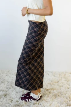 Plaid Midi Skirt