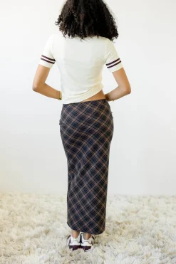 Plaid Midi Skirt