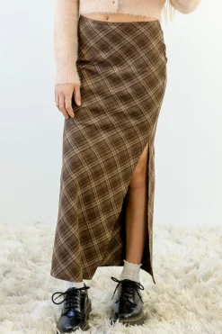 Plaid Midi Skirt