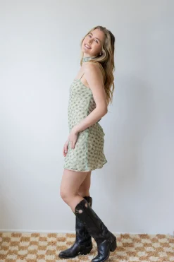 Plaid Mini Dress with Scarf