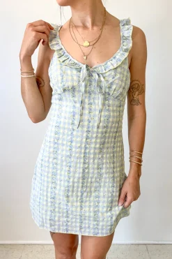 Plaid Ruffle Mini Dress