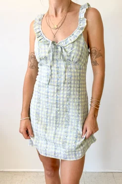 Plaid Ruffle Mini Dress
