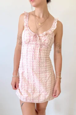 Plaid Ruffle Mini Dress