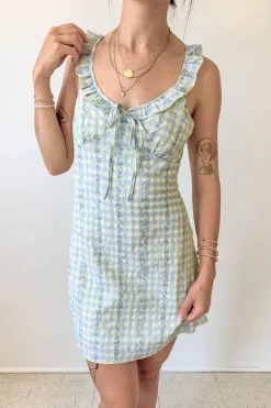 Plaid Ruffle Mini Dress