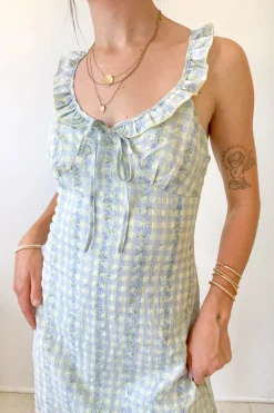 Plaid Ruffle Mini Dress