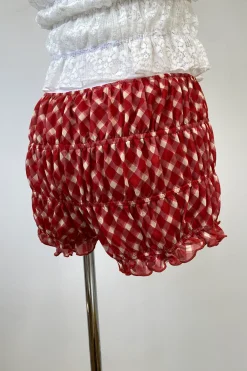 Plaid Stretch Lace Bloomer Shorts