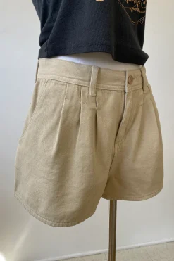 Pleated Denim Shorts by For Good
