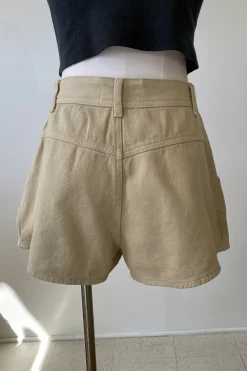 Pleated Denim Shorts by For Good
