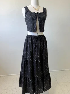 Pleated Floral Corset Top