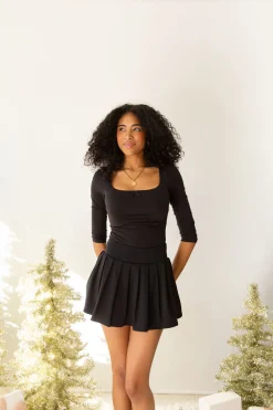 Pleated Mini Skirt