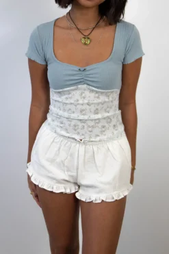 Pointelle & Stretch Lace Top