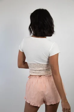 Pointelle & Stretch Lace Top