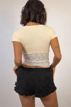 Pointelle & Stretch Lace Top