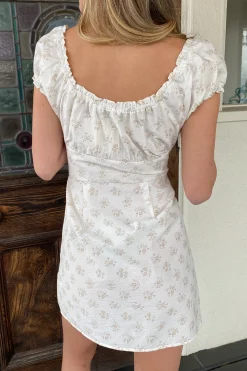 Puff Sleeve Button Mini Dress