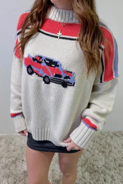 Retro Car Graphic Sweater
