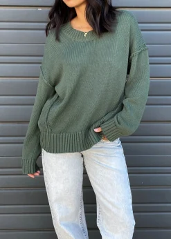 Reverse Stitch Knit Sweater