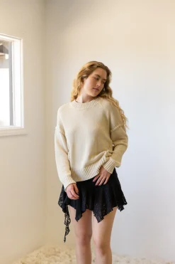 Reverse Stitch Knit Sweater
