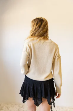 Reverse Stitch Knit Sweater