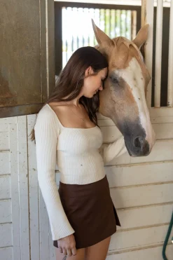 Ribbed Knit Long Sleeve Top