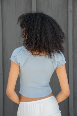 Ribbed Peasant Top