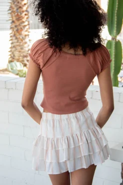 Ribbed Peasant Top