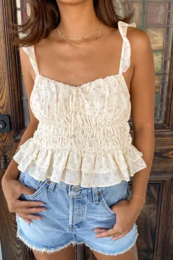 Ruched Floral Cami Top