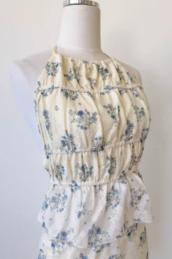 Ruched Floral Halter Top