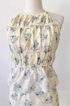 Ruched Floral Halter Top