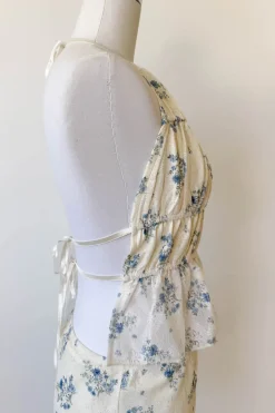 Ruched Floral Halter Top