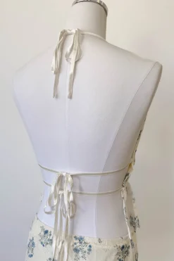 Ruched Floral Halter Top