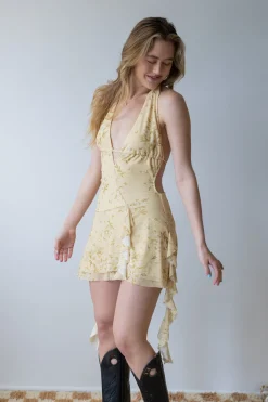 Ruffle Mini Halter Dress