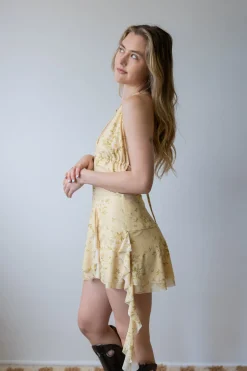 Ruffle Mini Halter Dress