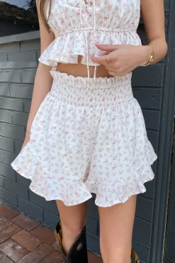 Ruffled Floral Shorts