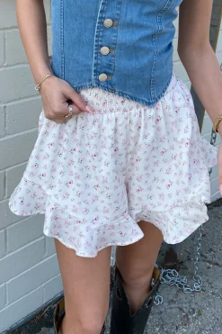 Ruffled Floral Shorts