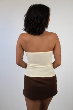 Ruffled Pointelle Tube Top