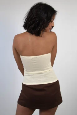 Ruffled Pointelle Tube Top