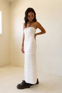 Ruffled Strapless Maxi Dress