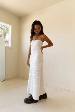 Ruffled Strapless Maxi Dress
