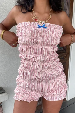 Ruffled Strapless Romper