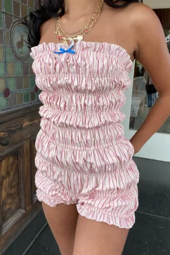 Ruffled Strapless Romper