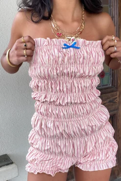 Ruffled Strapless Romper