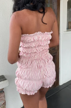 Ruffled Strapless Romper