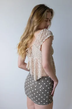 Sheer Lace Butterfly Top