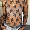 Sheer Lace Long Sleeve Top by For Good